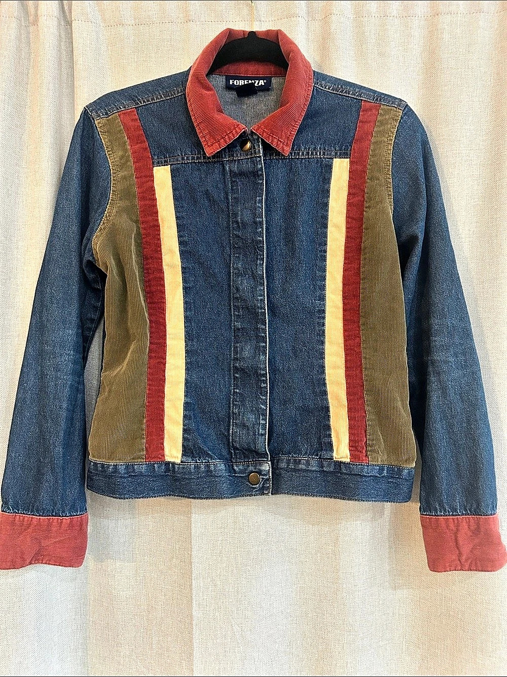 Forenza Color Block Denim Jacket Size 6